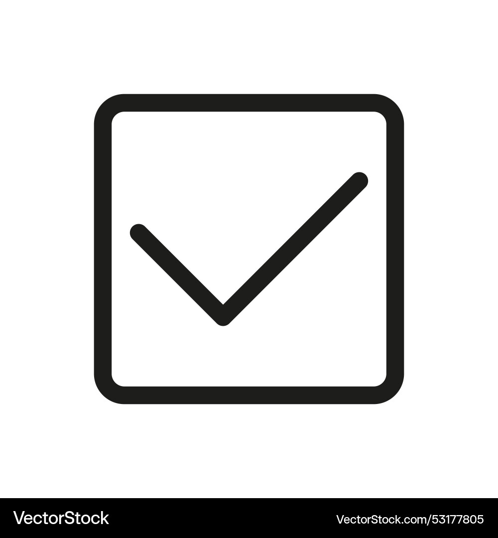 Check mark icon in square stock image Check mark icon in square stock image vector image
