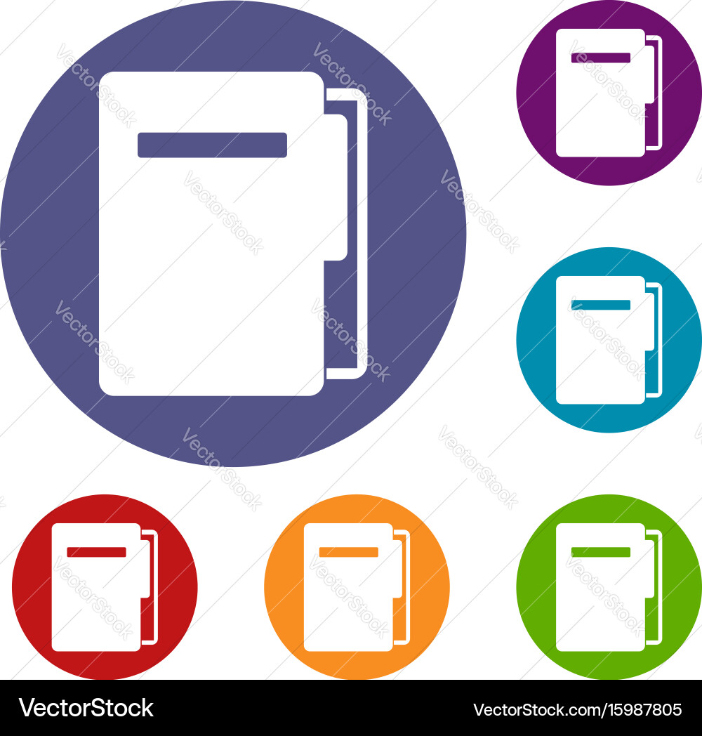 File Folder Icon Set - Flat Style vector image