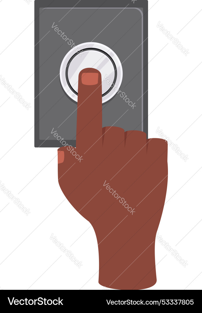 Hand pressing button on intercom device Hand pressing button on intercom device vector image