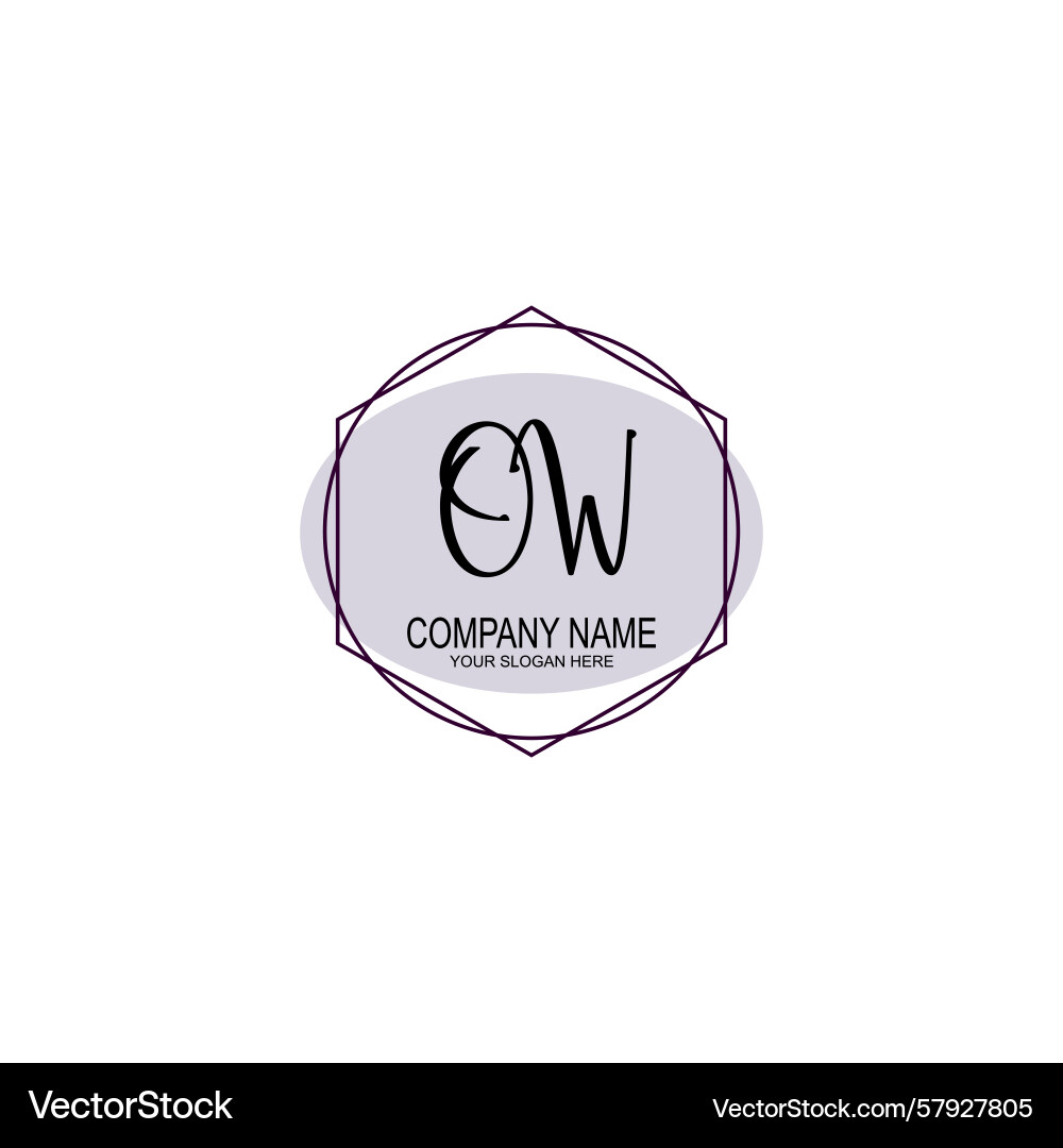 Handwriting logo concepts with initial ow Vector Image