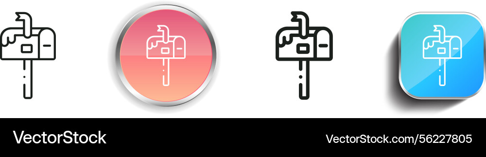 Mailbox icon thin linear regular and button style vector image