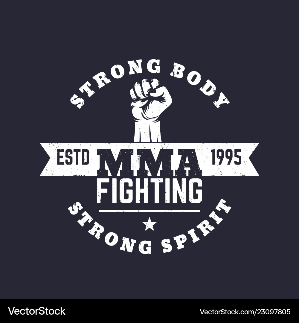 Mma Kampf Logo Emblem T-Shirt Print Mma Kampf Logo Emblem T-Shirt Print vektorbild
