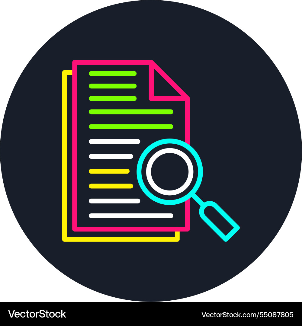 Search file line multi color icon Vector Image