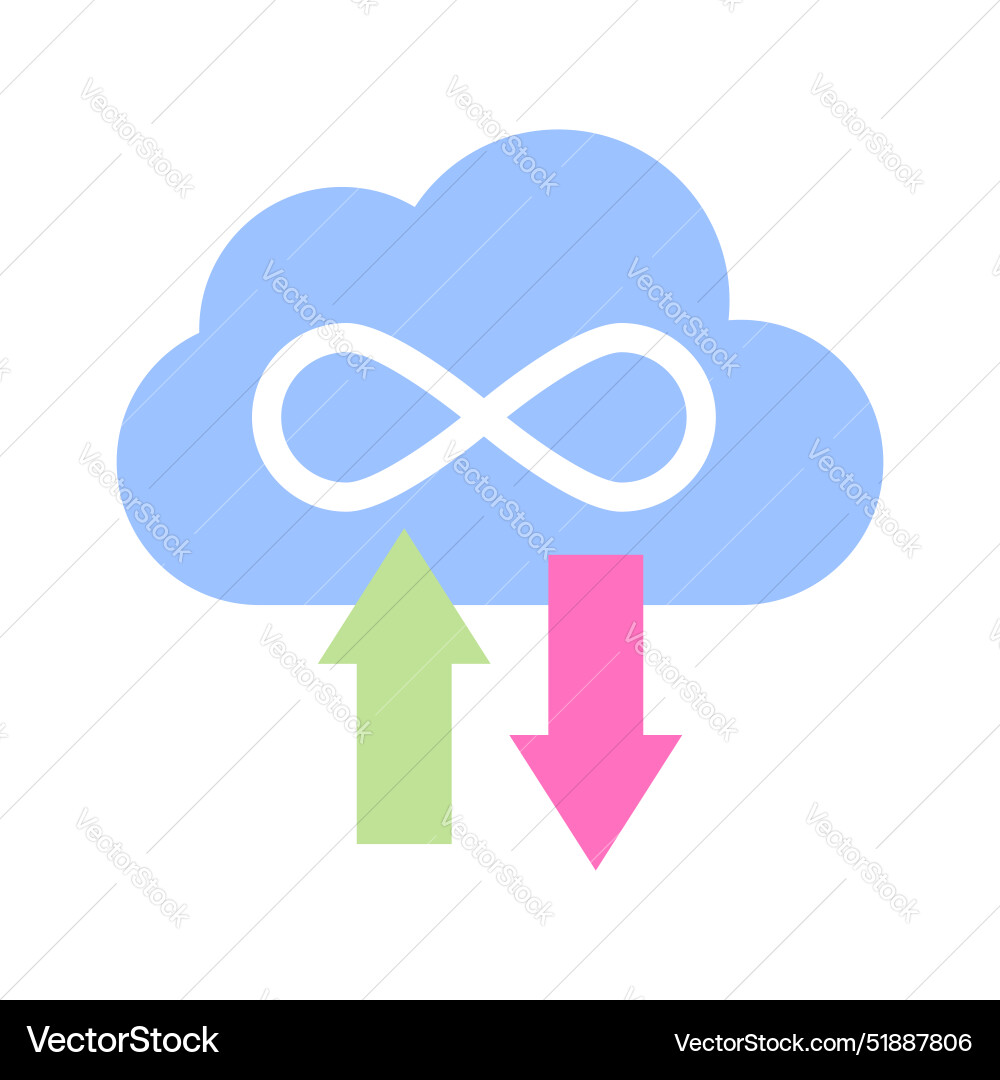 Arrows with cloud is showing concept of data Vector Image