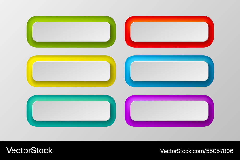 Button color set minimal label message web vector image