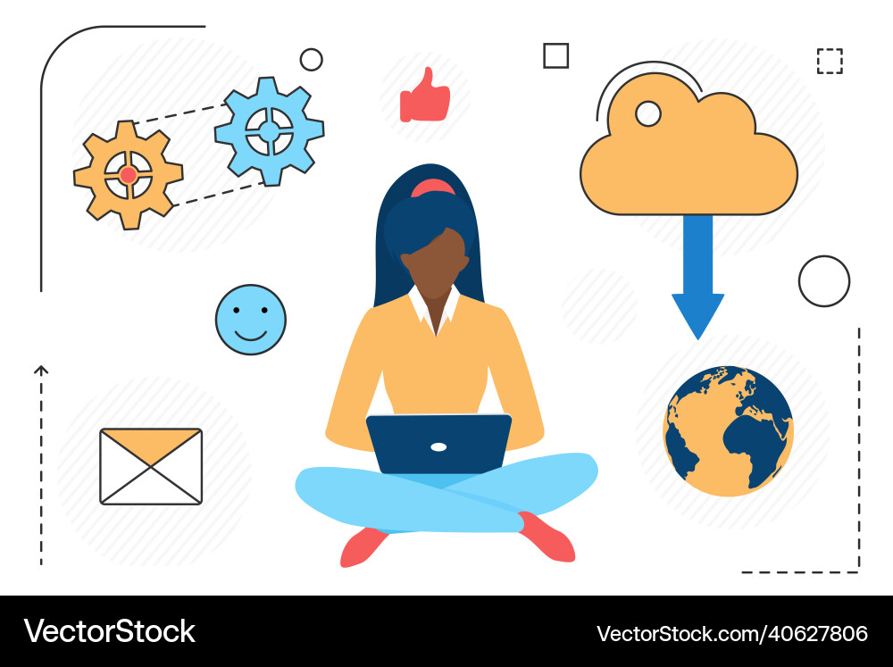 Global data cloud storage source download process Global data cloud storage source download process vector image