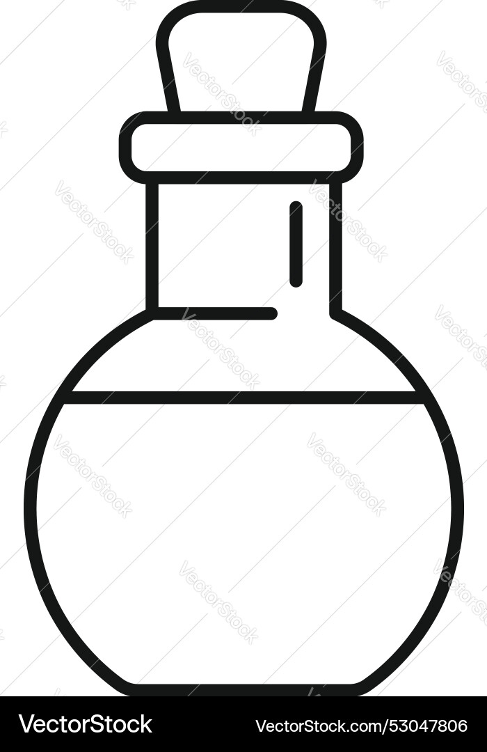 Round bottom flask with cork stopper containing vector image