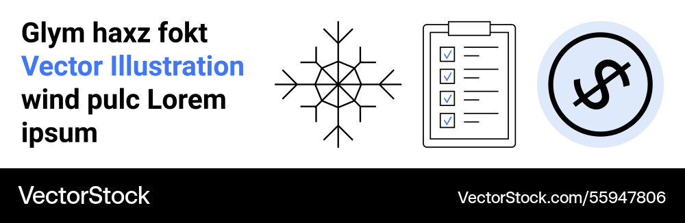 Snowflake task checklist and dollar icon Snowflake task checklist and dollar icon vector image