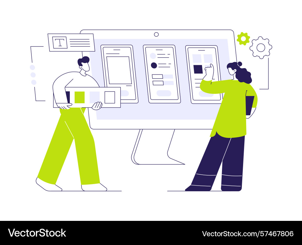 Ui ux design software abstract concept Ui ux design software abstract concept vector image