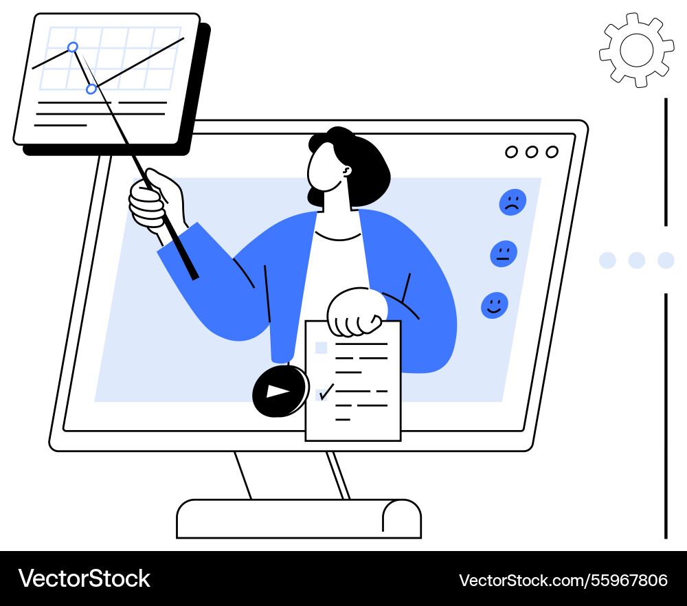 Virtuelle Präsentation mit Datengraph und Viewer Virtuelle Präsentation mit Datengraph und Viewer vektorbild