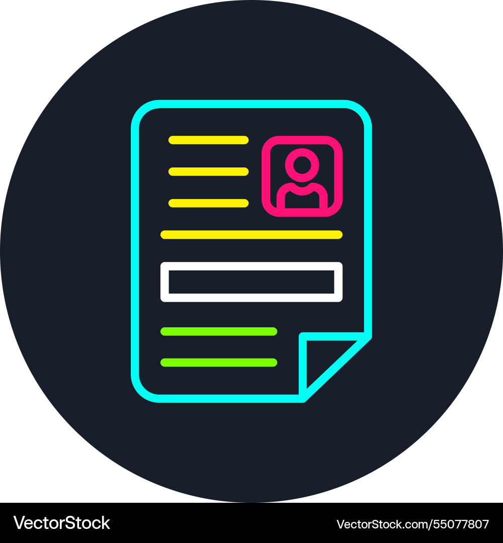Cv line multi color icon Vector Image