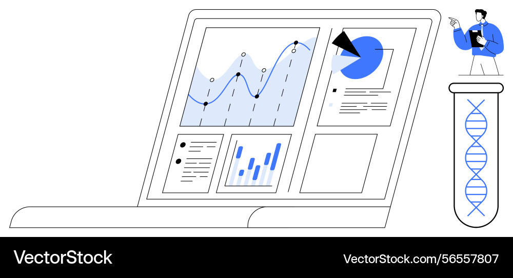 Data analytics and research visualization Data analytics and research visualization vector image