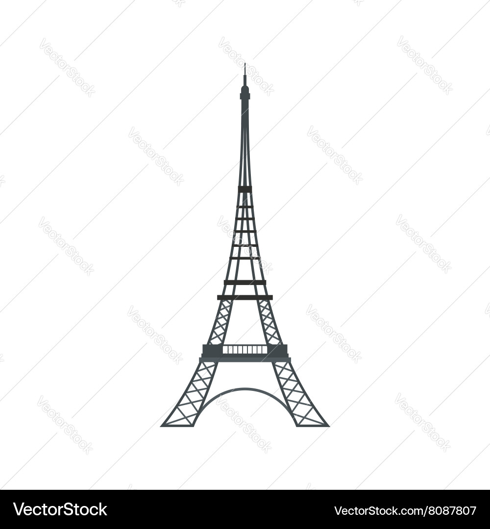 Eiffel tower icon flat style vector image