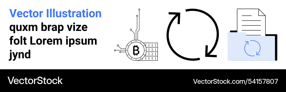 Kryptowährung Blockchain Datensynchronisation vektorbild