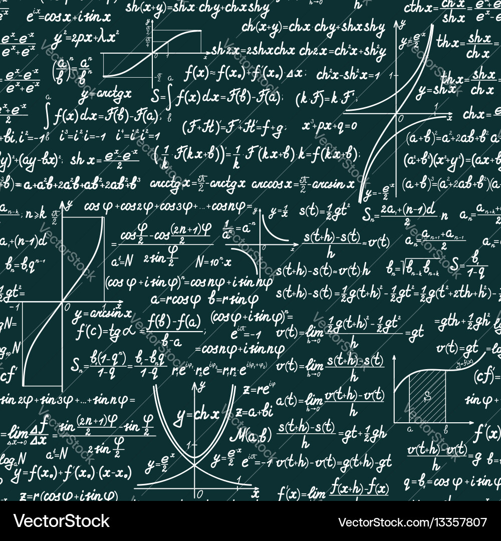 Mathematical Symbols & Functions Pattern Vector Image