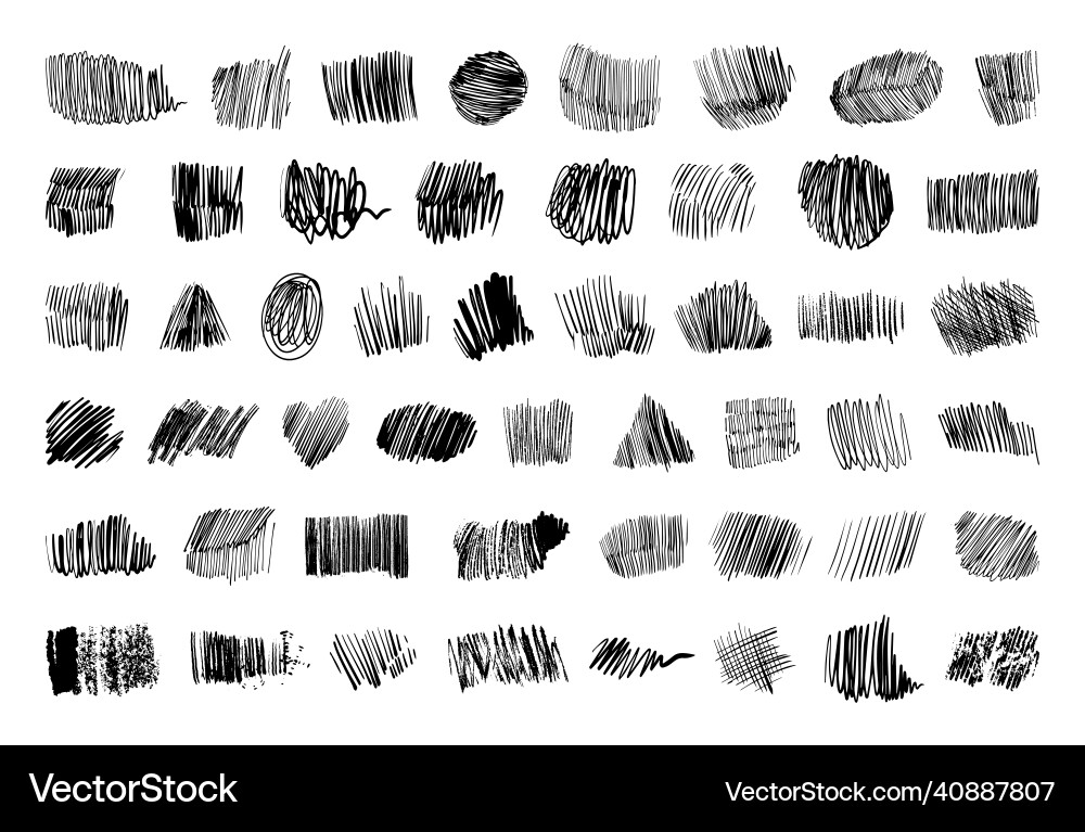 Scribble texture collection vector image