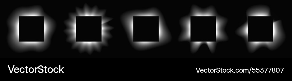 Set of square illuminate light frames Set of square illuminate light frames vector image