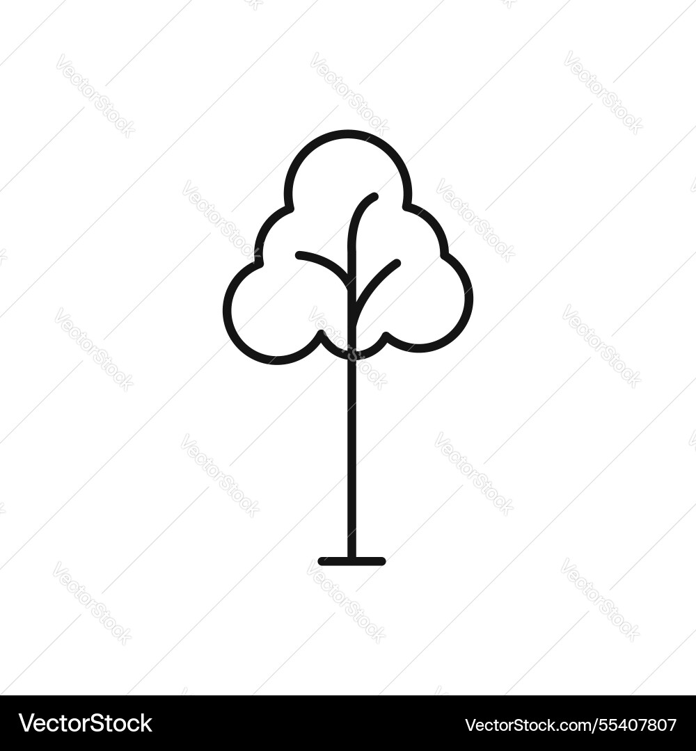 Tree free icon simple thin line vector image