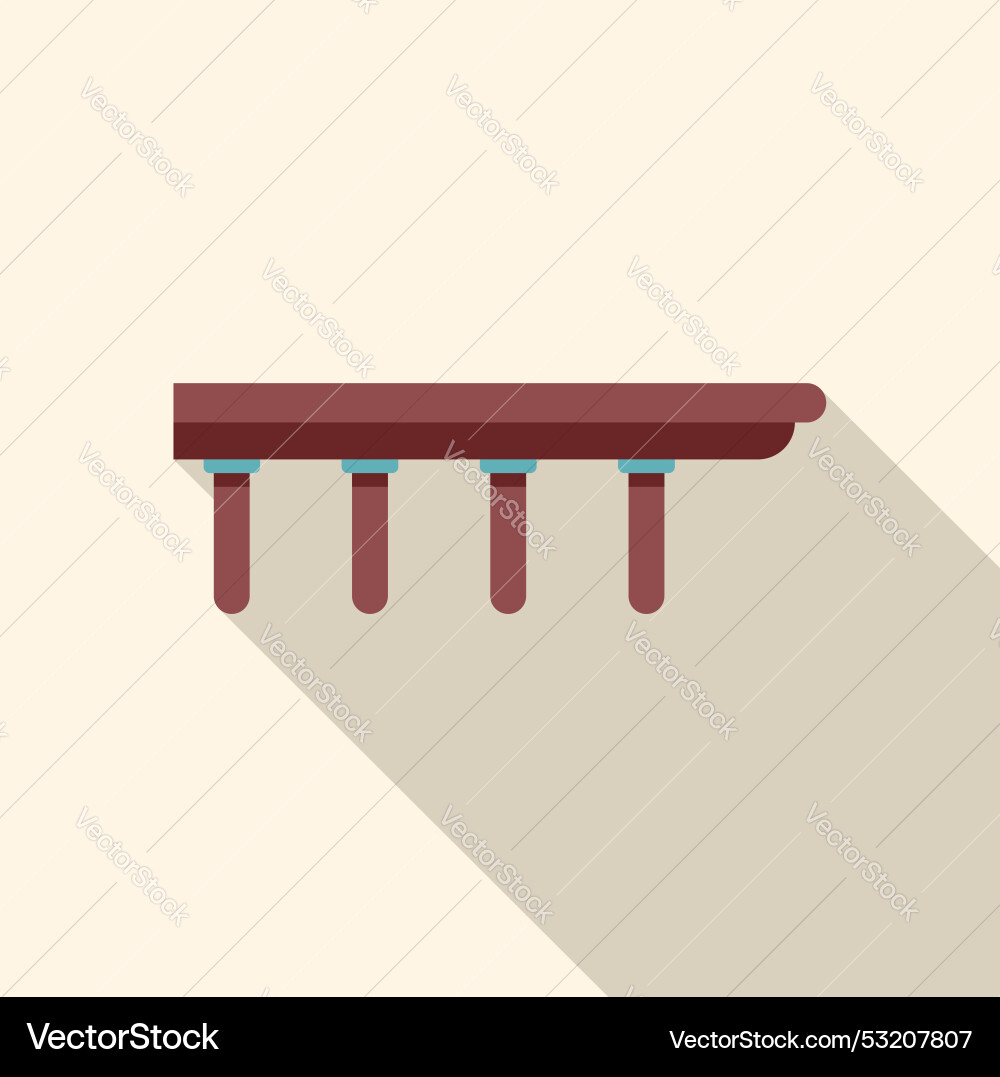 Wooden bridge railing extending with long shadow Wooden bridge railing extending with long shadow Vector Image
