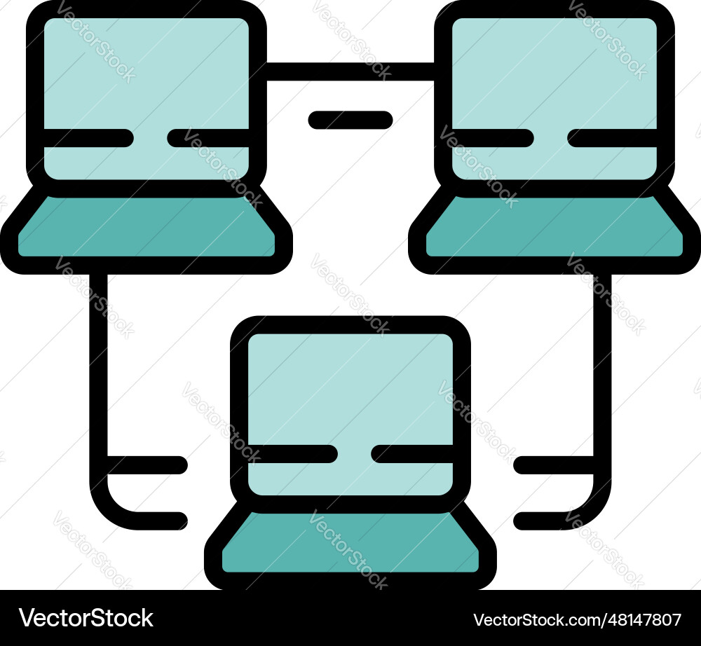 Workflow network icon flat Workflow network icon flat vector image