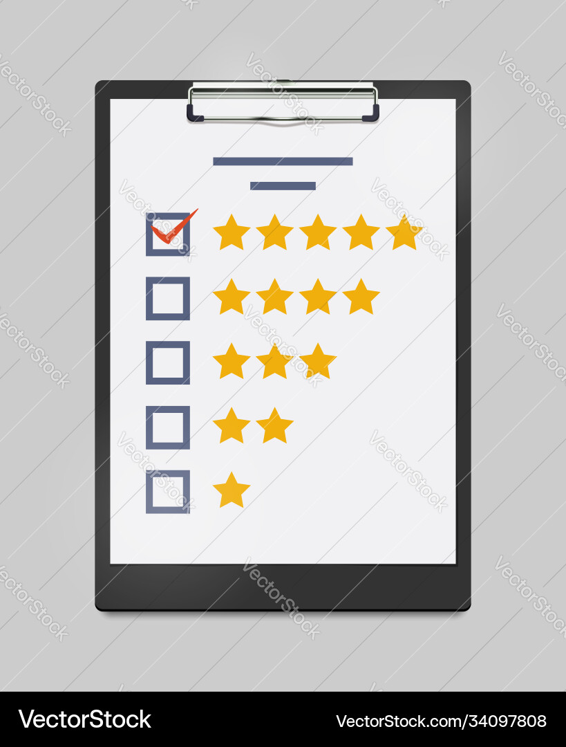 Clipboard with rating or evaluation form Clipboard with rating or evaluation form vector image