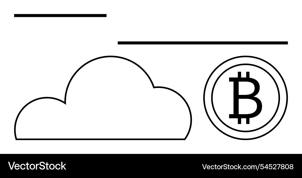 Cryptocurrency and cloud computing integration Cryptocurrency and cloud computing integration vector image