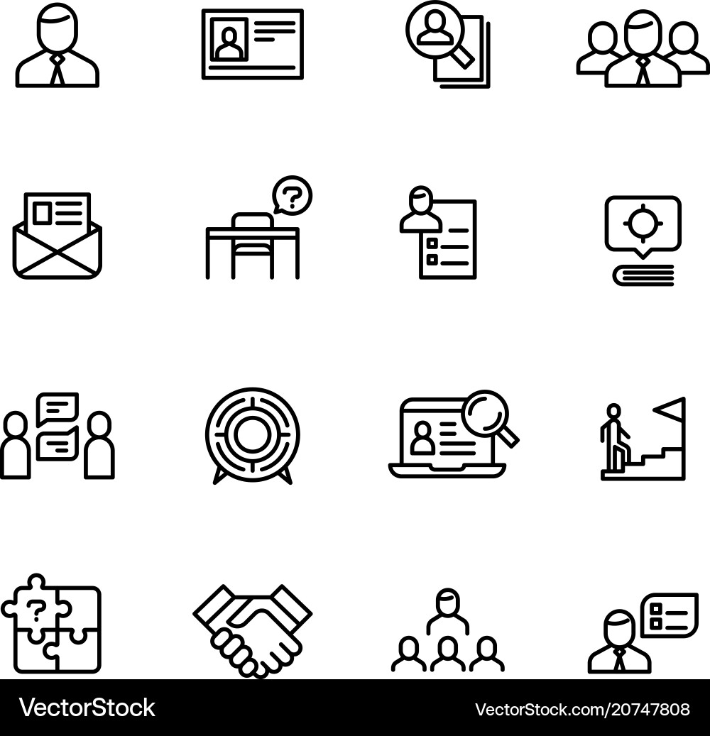 Head hunting professional people management line Head hunting professional people management line vector image