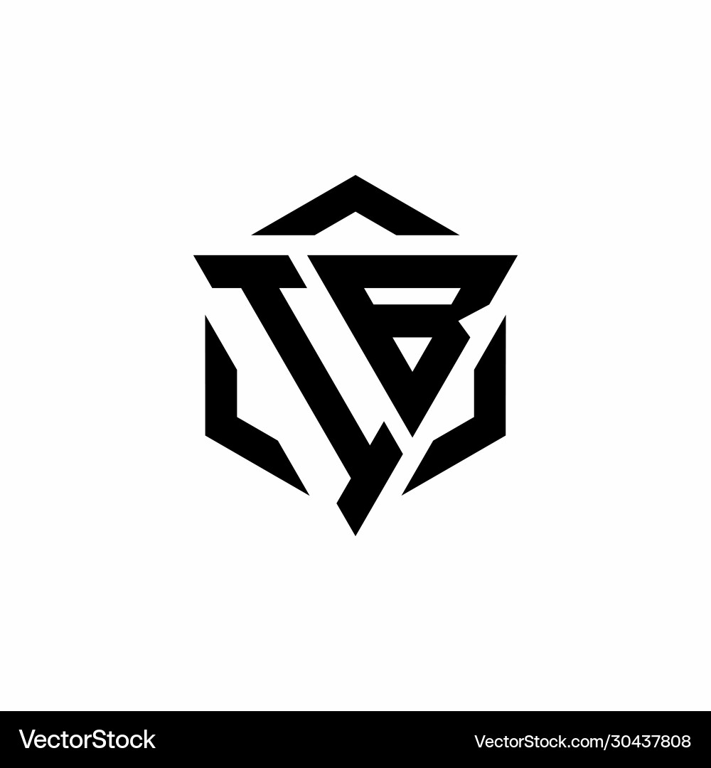 Ib logo monogram with triangle and hexagon modern Ib logo monogram with triangle and hexagon modern Vector Image
