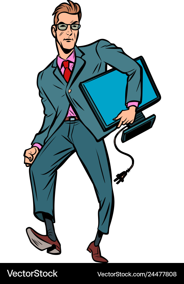IT Professional Computer Screen Vector Image
