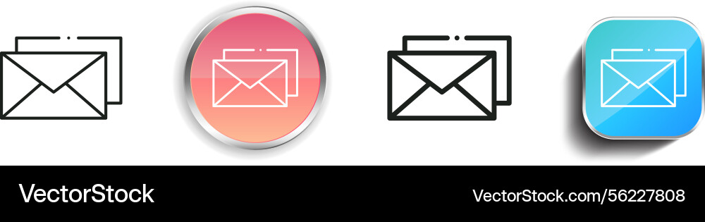 Mails icon thin linear regular and button style vector image