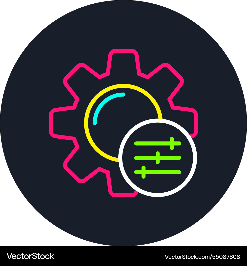 Setting line multi color icon Vector Image