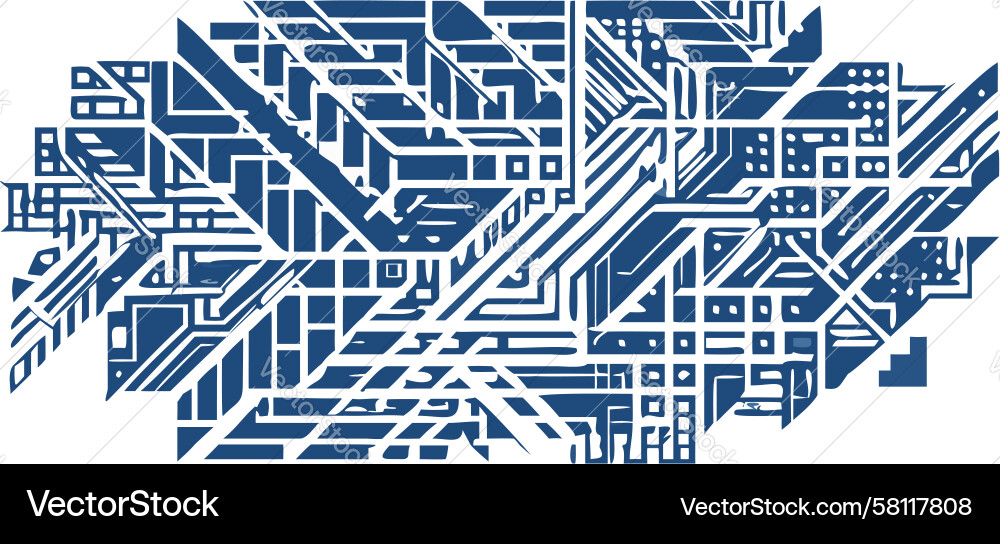 Tech Circuit Stream Abstract Pattern Vector Image