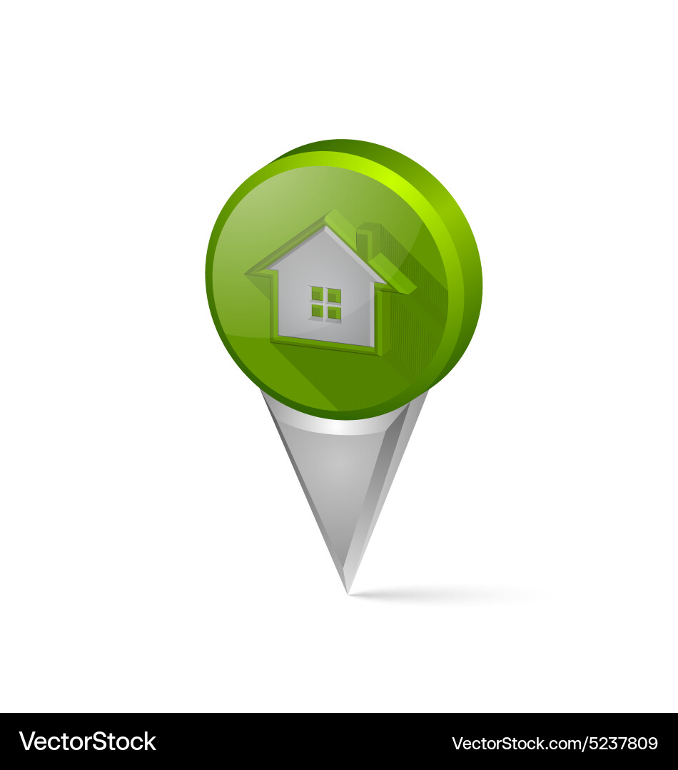 3D House Pointer Icon vector image
