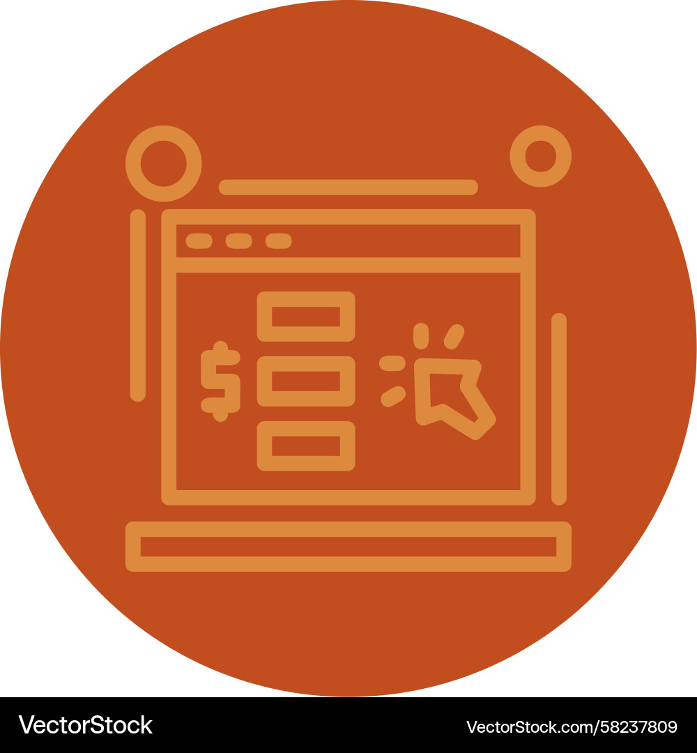 Cost Per Click CPC Line Icon Vector Image
