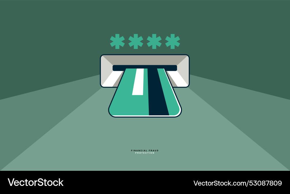 Credit card in atm with password or code Credit card in atm with password or code vector image
