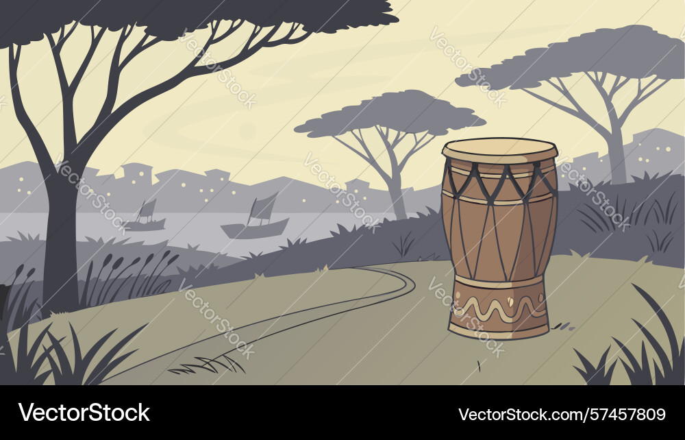 Drum with cosmic swirls and celestial patterns Vector Image