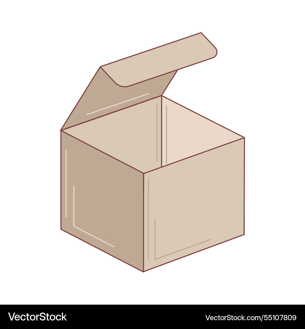 Clean Cardboard Vector Eco packaging in flat design empty cardboard Vector Image