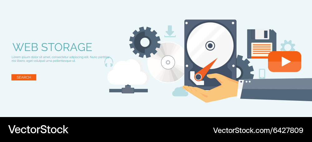 Flat cloud computing vector image