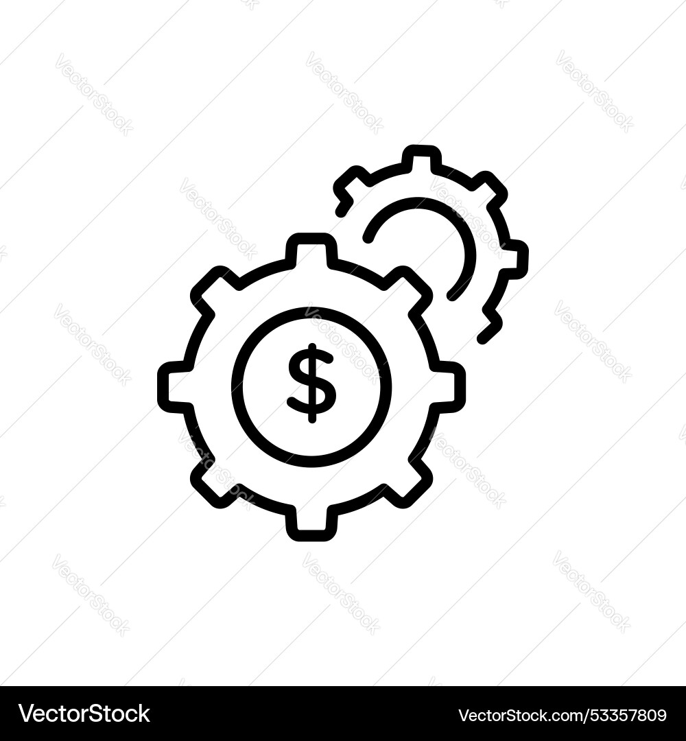 Money processes icon set optimize cost expense Vector Image