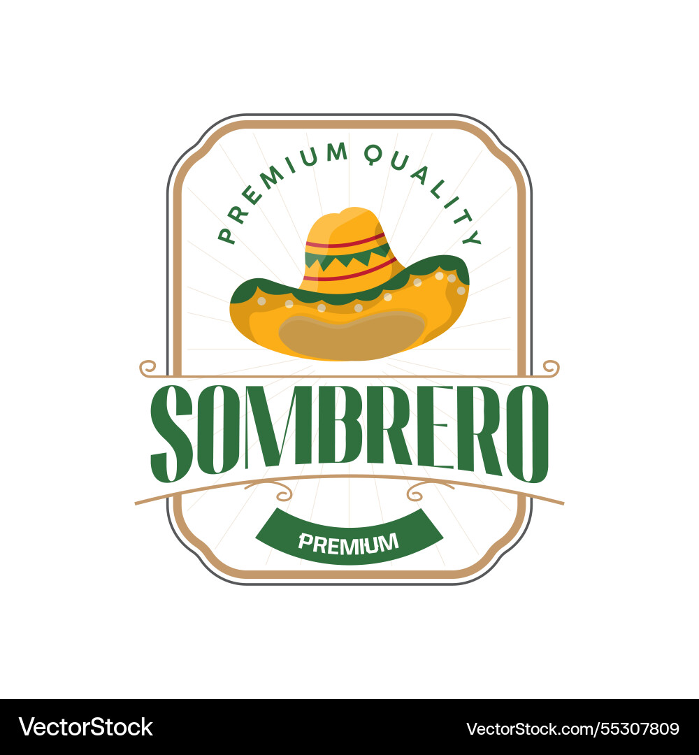 Sombrero hat logo simple mexican festival Sombrero hat logo simple mexican festival vector image