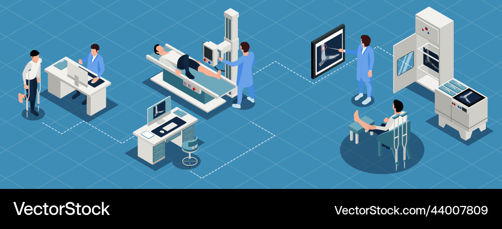 X-ray isometric infographic set X-ray isometric infographic set vector image