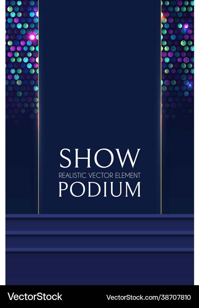 3d realistic square podium with sequence Vector Image