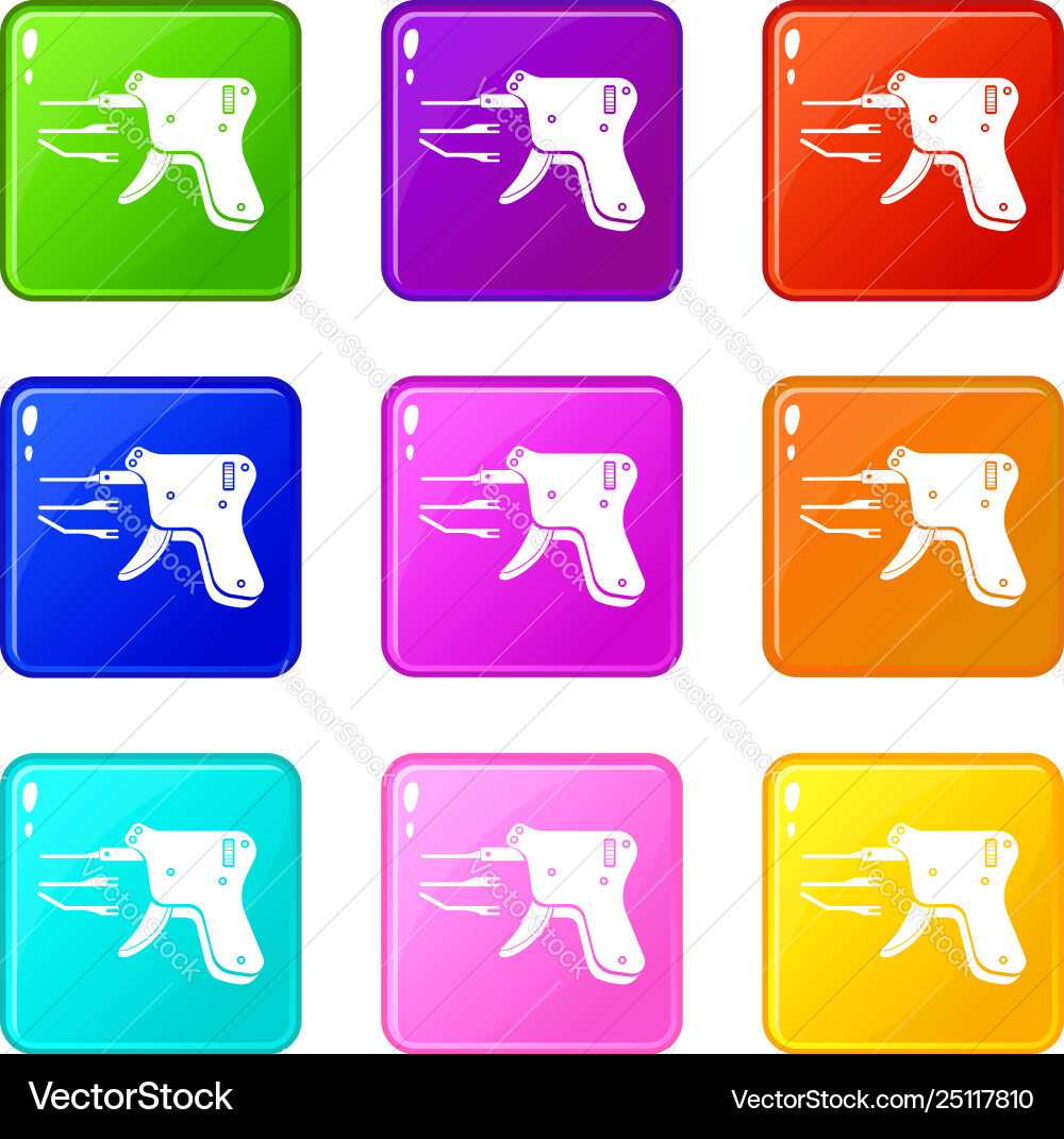 Code reader icons set 9 color collection vector image