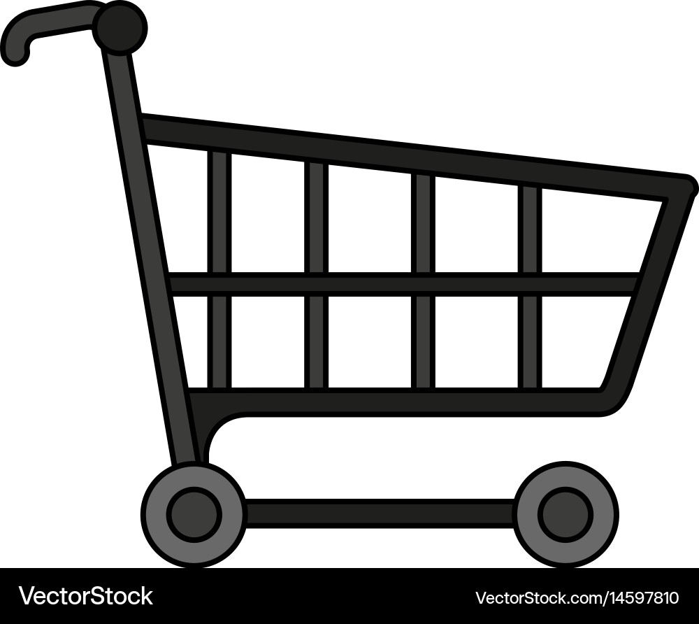 Color image cartoon shopping cart Royalty Free Vector Image
