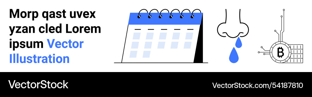 Digital calendar reminder concept with blockchain Digital calendar reminder concept with blockchain vector image