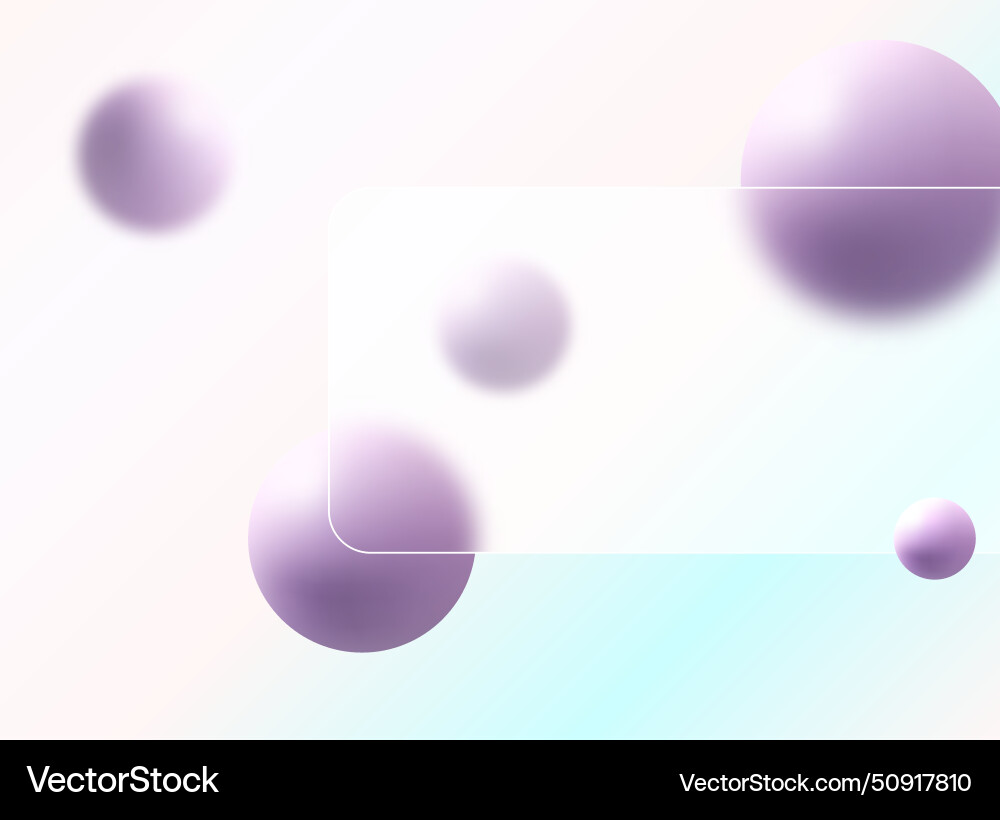 Glass morphism landing page with square frame Vector Image