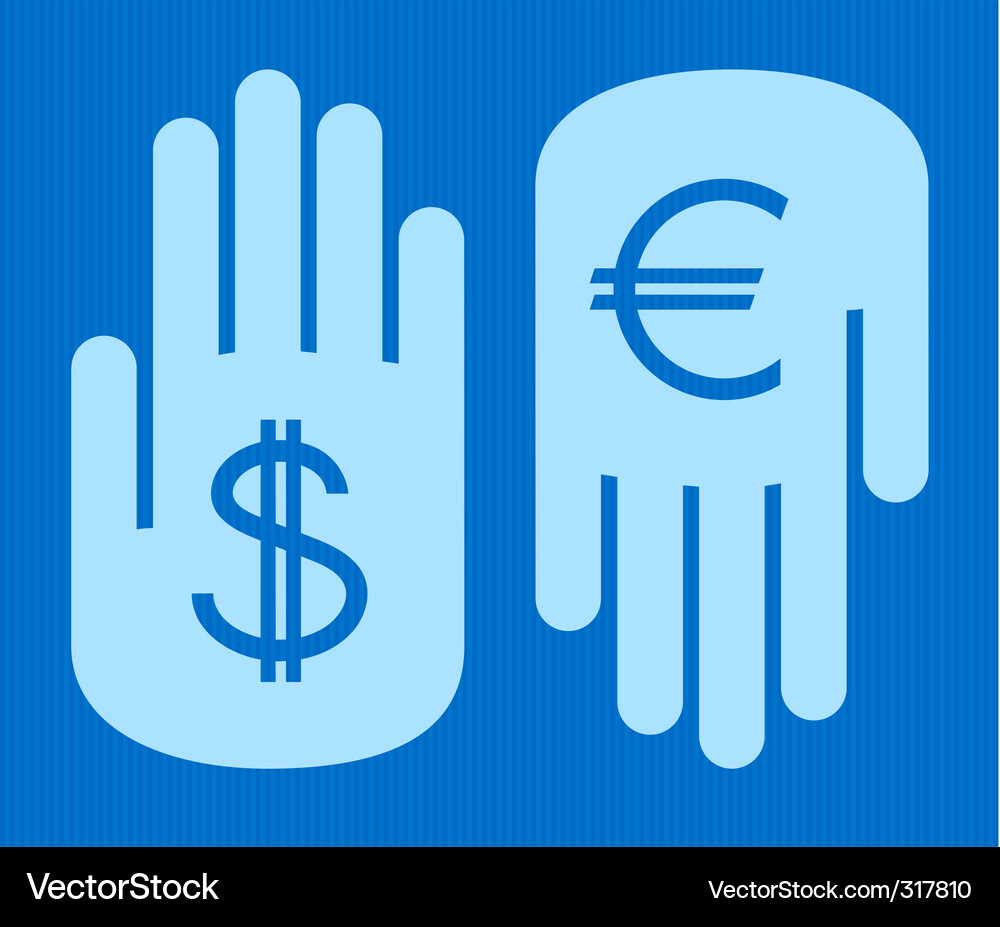 Hand with Currency Symbol Vector Image