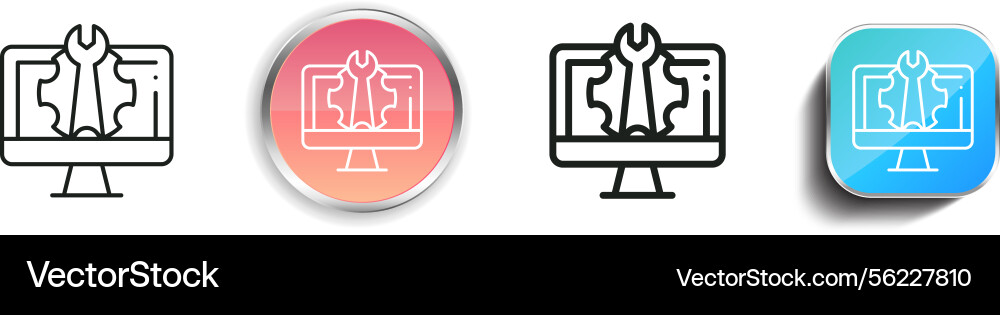 Maintenance icon thin linear regular and button vector image