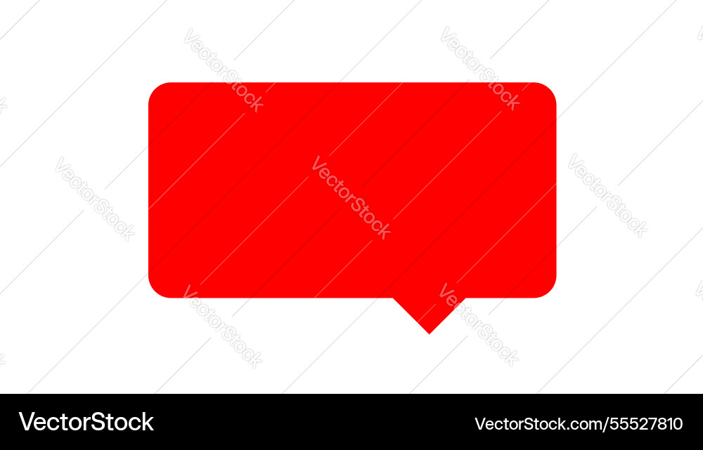 Rectangle red for speech bubble simple isolated Rectangle red for speech bubble simple isolated Vector Image