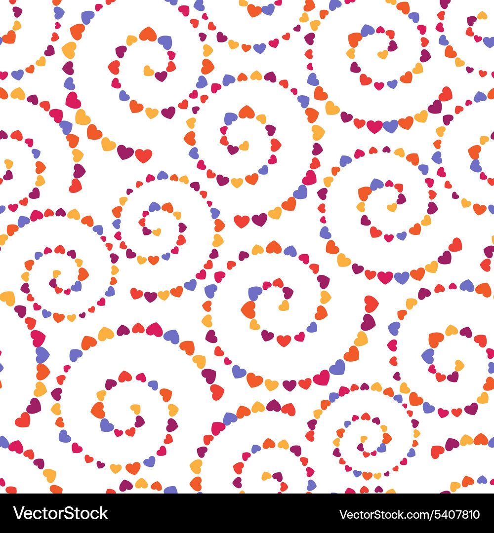 Seamless pattern with multicolored hearts Vector Image